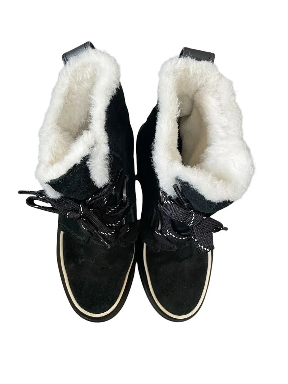 Sorel Tivoli IV Black Suede Waterproof Fur Trim Lace Up Winter Ankle Boot 7 - Picture 9 of 16